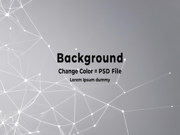 PSD Abstract white gray polygon tech network with connect technology background Abstract dots and lines texture background 3d rendering