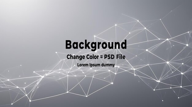 PSD Abstract white gray polygon tech network with connect technology background Abstract dots and lines texture background 3d rendering