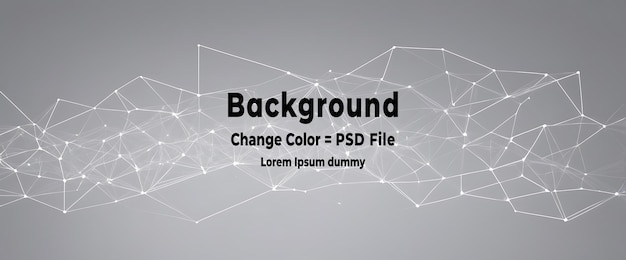 PSD Abstract white gray polygon tech network with connect technology background Abstract dots and lines texture background 3d rendering