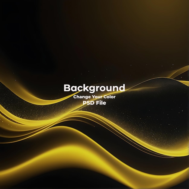 PSD psd abstract yellow background wave particles technology carbon line yellow glitter lights gold