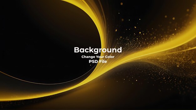 PSD psd abstract yellow background wave particles technology carbon line yellow glitter lights gold