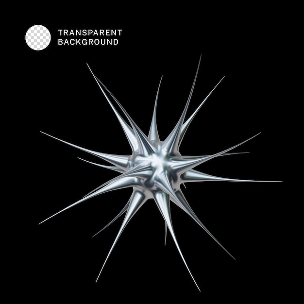 PSD abstracte chroomvorm 3D-rendering