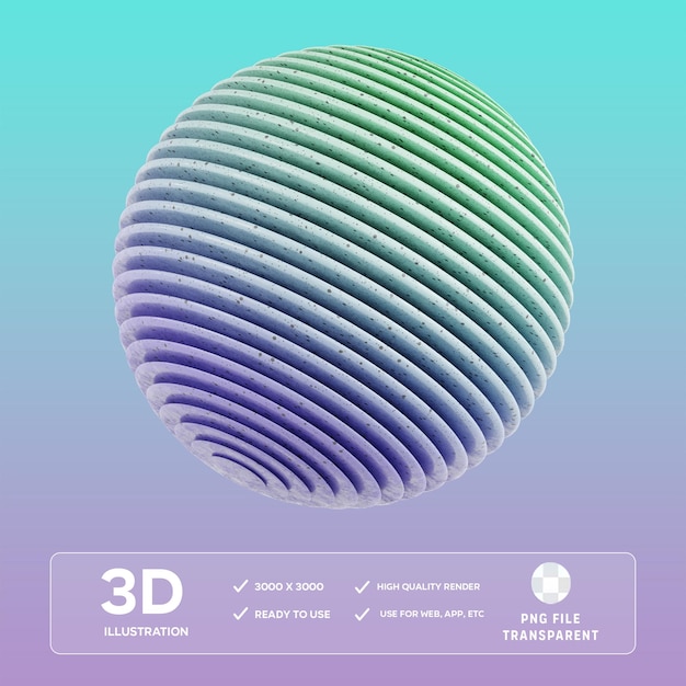 PSD abstracte vorm 3D illustratie