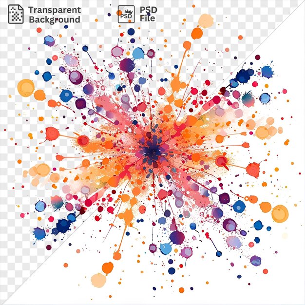 PSD psd abstrakcyjne fajerwerki spray wektorowy symbol uroczystości wielokolorowe fajerwerk w powietrzu
