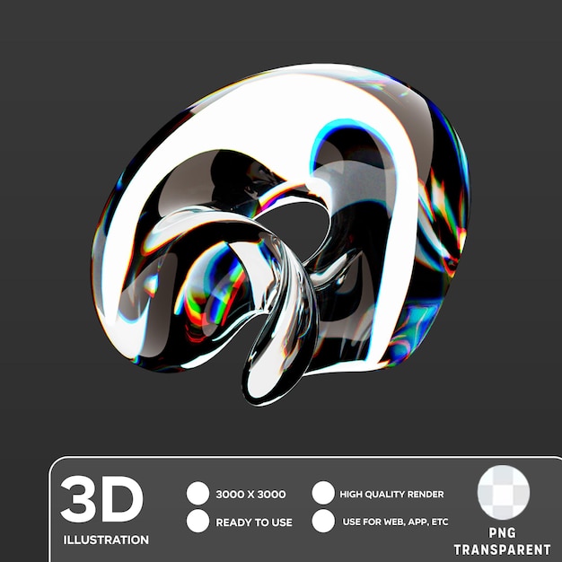 Psd 추상 유리 스트럼 3d 일러스트레이션