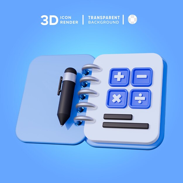 PSD psd accounting book 3d illustration