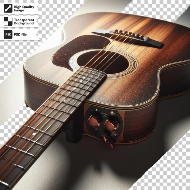 Psd acoustic guitar on transparent background with editable mask layer