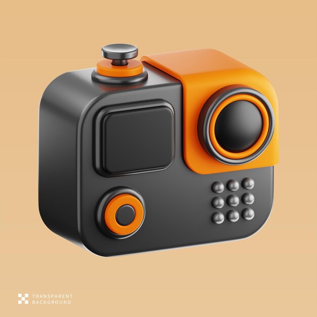 psd action camera 3d illustration