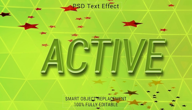 PSD effetto di stile di testo del logo psd active
