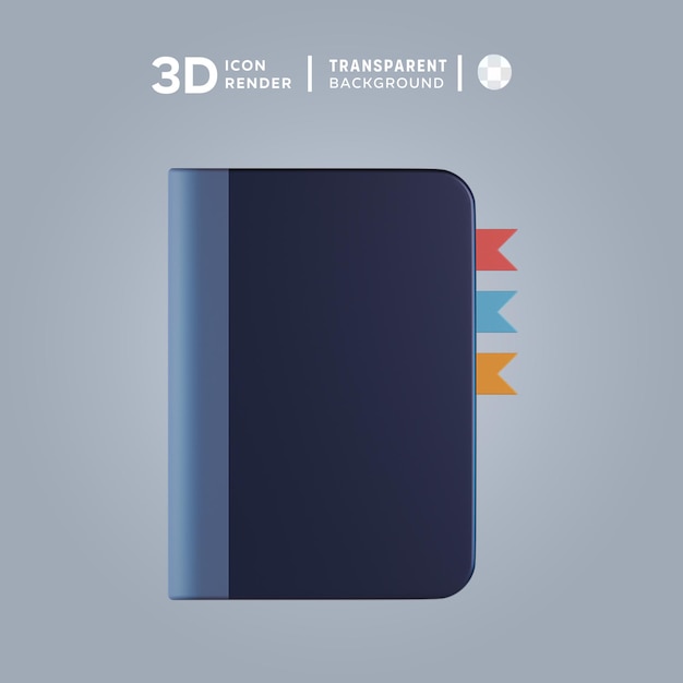 PSD psd address book 3d illustration