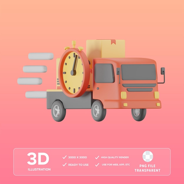 PSD-aflevering snelle tijd 3D-illustratie