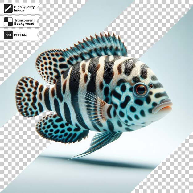 Psd african cichlid fish on transparent background with editable mask layer