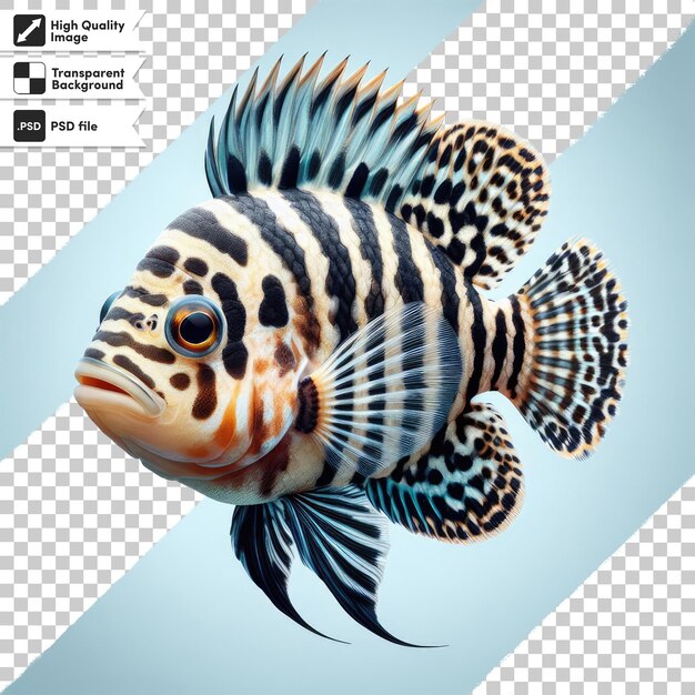 PSD psd african cichlid fish on transparent background with editable mask layer