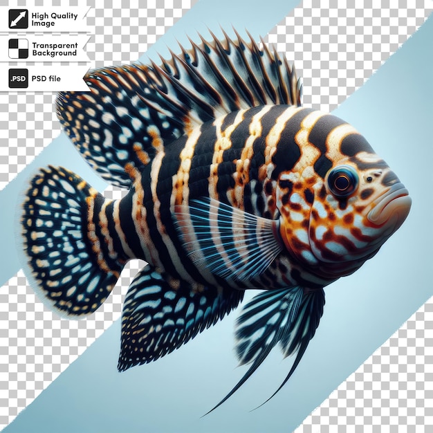 Psd african cichlid fish on transparent background with editable mask layer