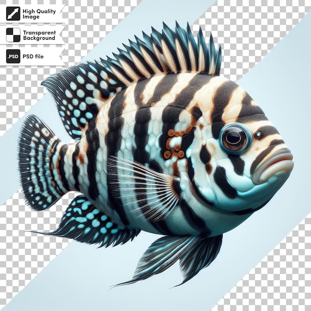 PSD psd african cichlid fish on transparent background with editable mask layer