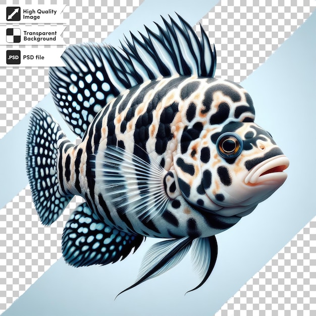 PSD psd african cichlid fish on transparent background with editable mask layer
