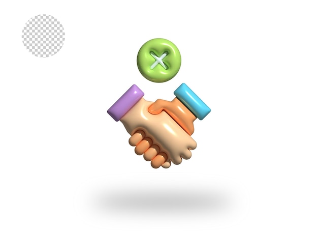 Psd agreement cancel transparent comic bubble icon 3d render illustration