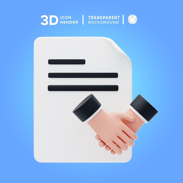 PSD psd agreement document 3d illustration