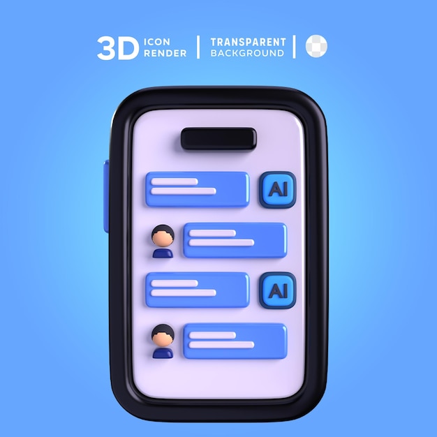 PSD psd ai chat bot 3d illustrartion