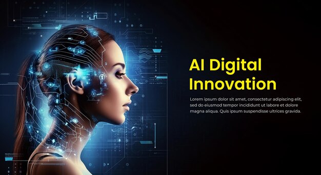 PSD psd ai futuristic tech banner poster