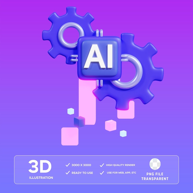 PSD psd ai process 3d illustration