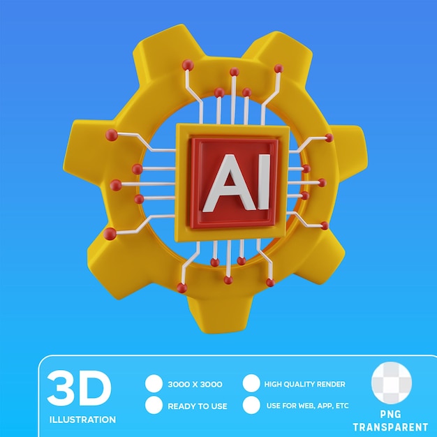 PSD illustrazione 3d delle impostazioni di psd ai