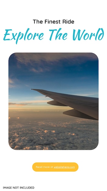 PSD psd airplane traveling design per i social media e instagram strory template