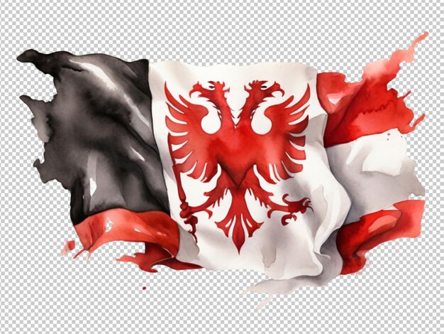 PSD psd of a albania flag on transparent background