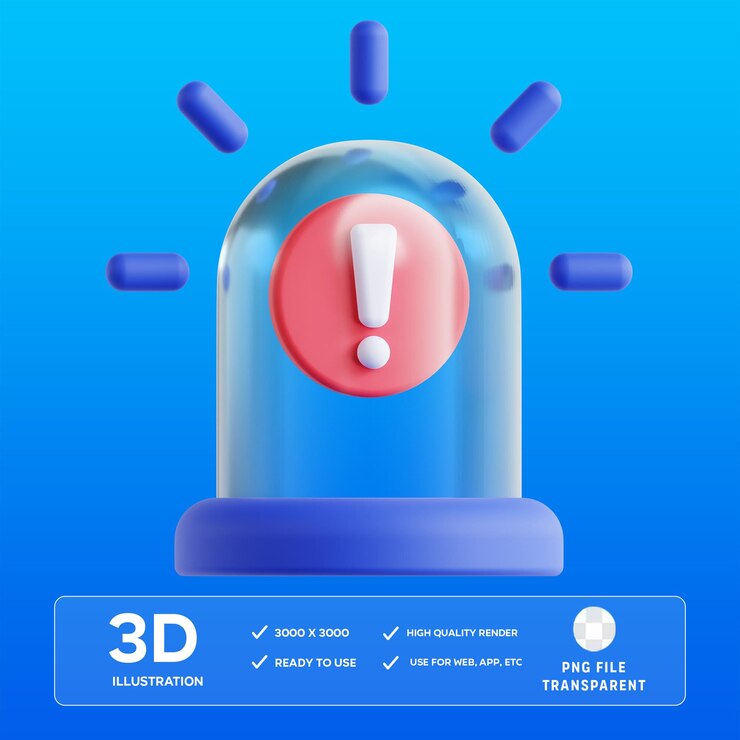 PSD psd アラート 3d イラスト