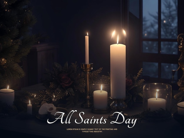 Psd all saints day poster template