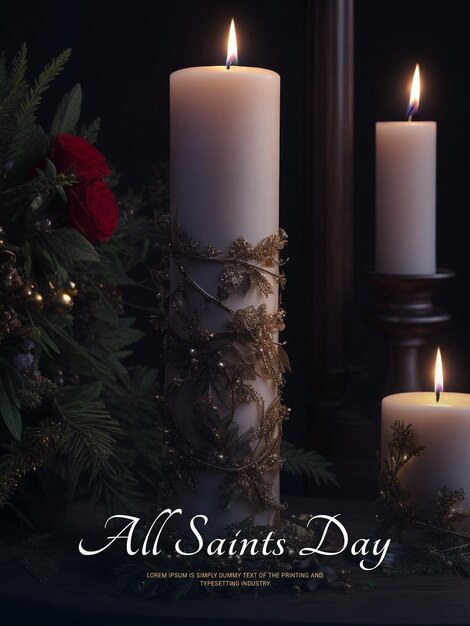 Psd all saints day poster template