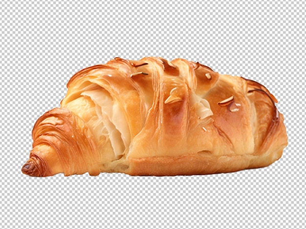 Psd almond croissant png on a transparent background