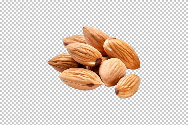 Psd almonds isolated on transparent background