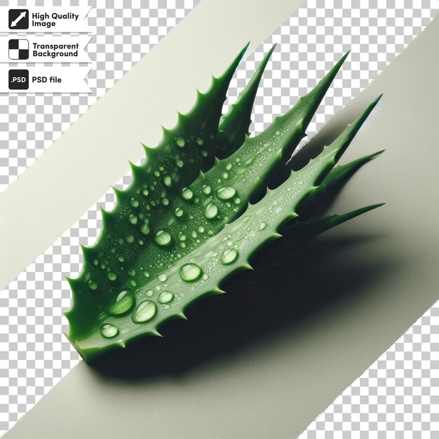 Psd aloe vera plant on transparent background with editable mask layer