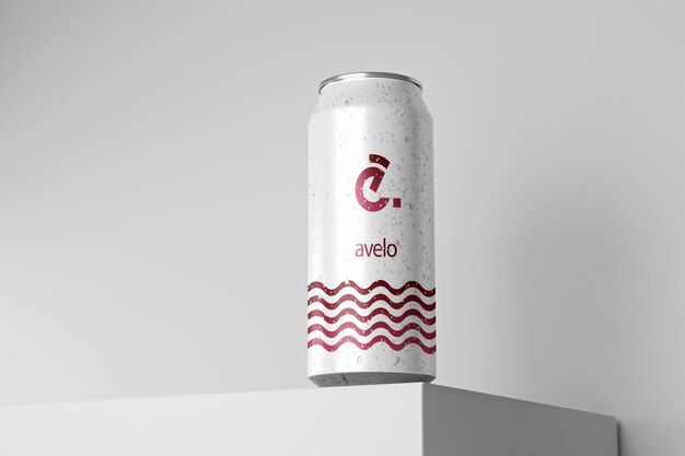 Psd aluminium blikje mock-up bier of frisdrank verpakking