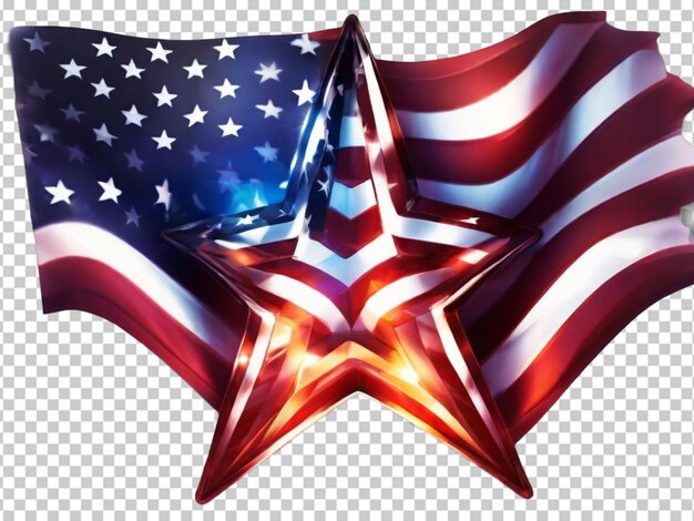 PSD psd of a american flag in star on transparent background