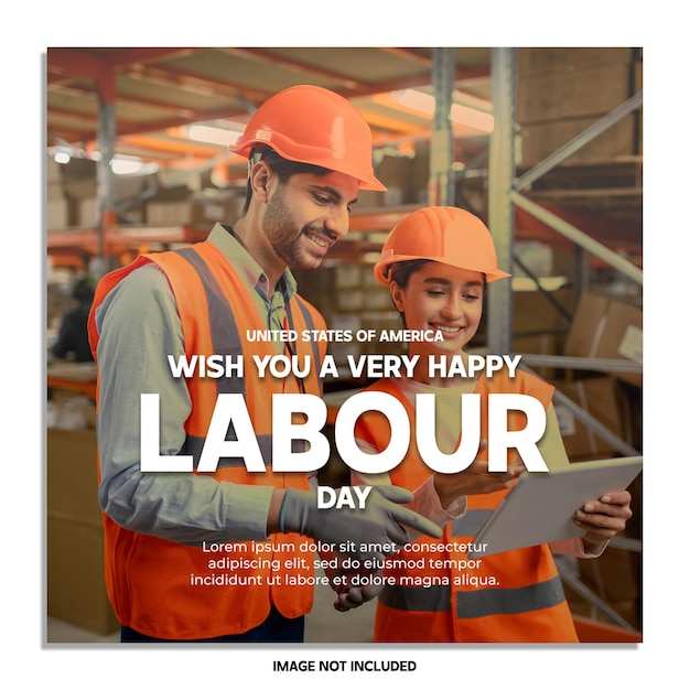 Psd american labor day design template