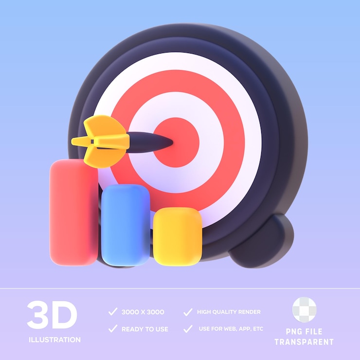 PSD psd analysis goal 3d illustration