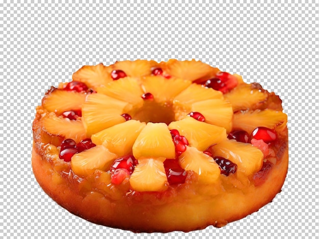 PSD psd ananas upsidedown cake png na przezroczystym tle