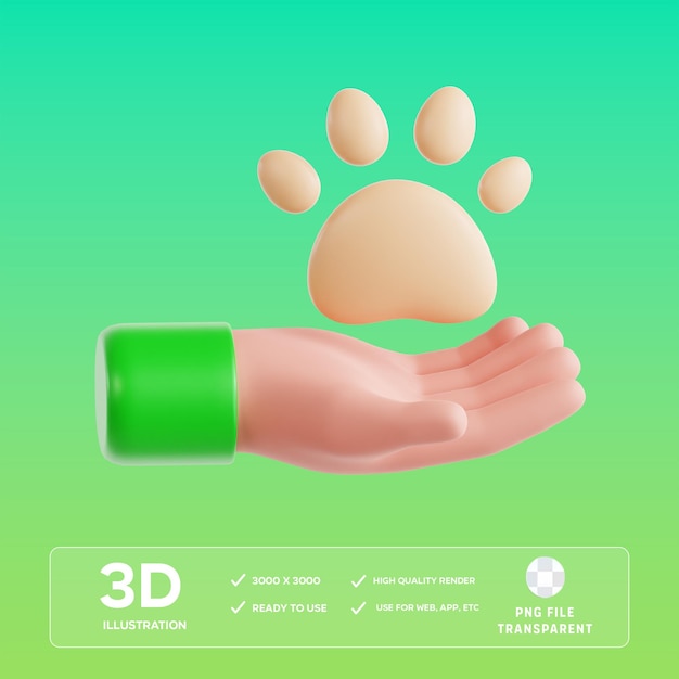psd animal care 3d illustration