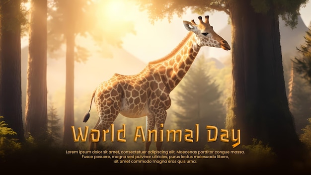 PSD psd animal day poster template