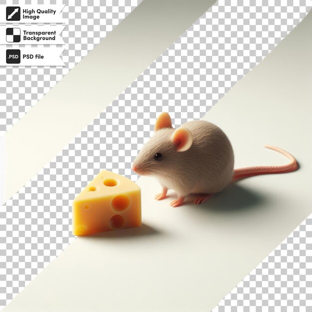 PSD psd-animatie muis en een stuk kaas op doorzichtige achtergrond