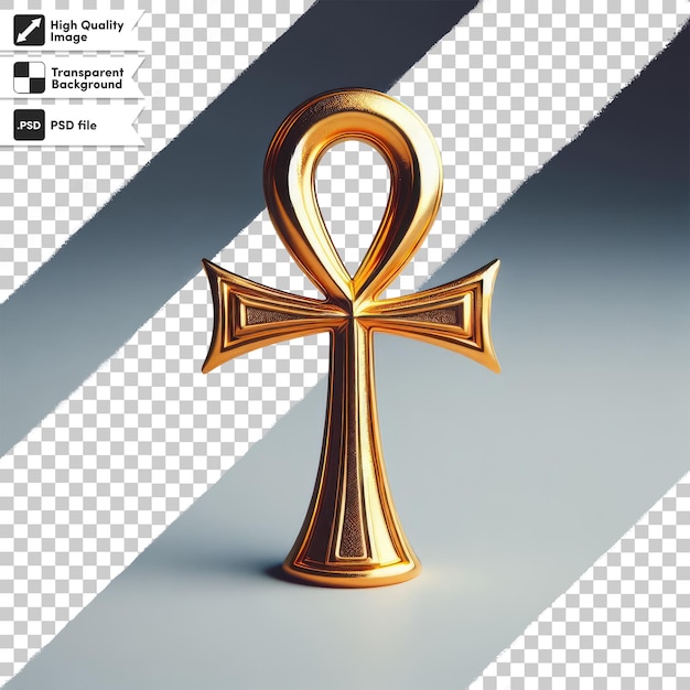 Psd ankh egyptian symbol on transparent background with editable mask layer