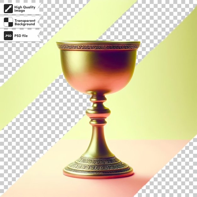 PSD psd antique golden wine cup on transparent background