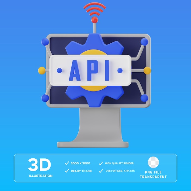 PSD psd api-instellingen 3d-illustratie