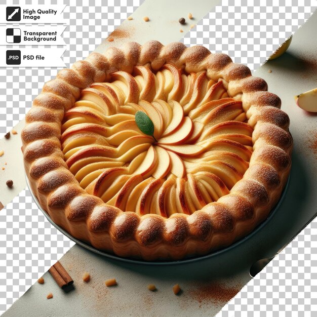 PSD psd apple pie on a plate on transparent background with editable mask layer