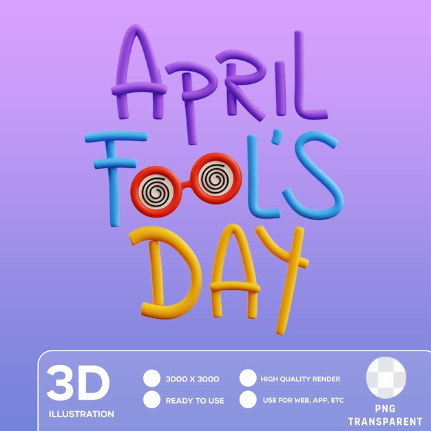 PSD psd april fools day 3d illustration