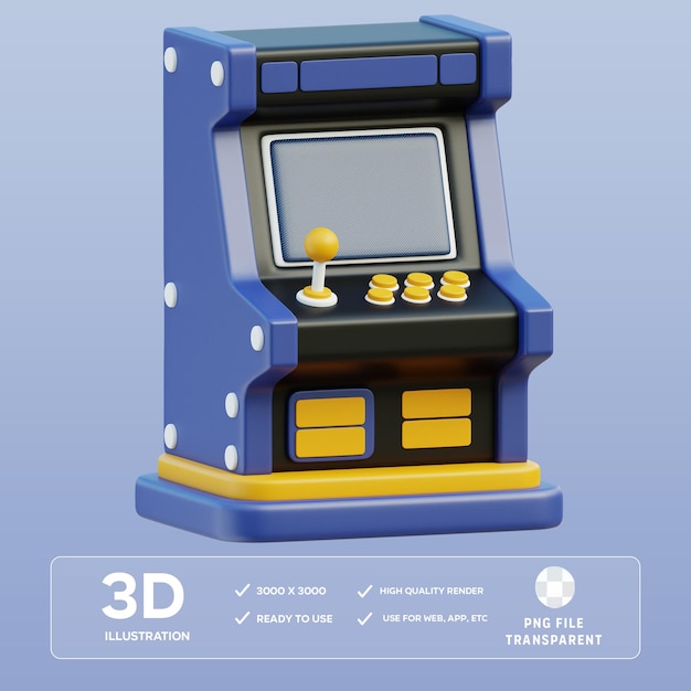 psd arcade machine 3d illustration
