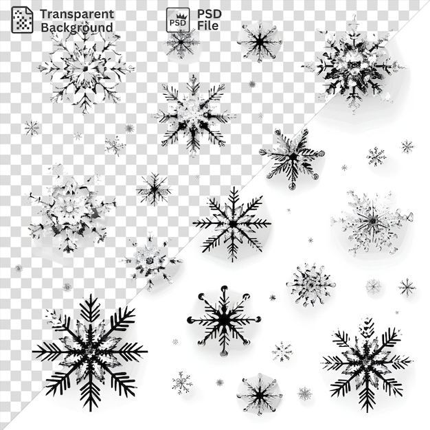 PSD psd arctic snowflakes vector symbol crystal isolated background