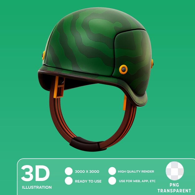 PSD psd army helmet icon 3d illustration